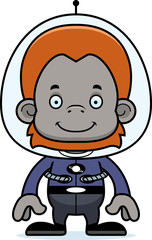 Cartoon Smiling Spaceman Orangutan