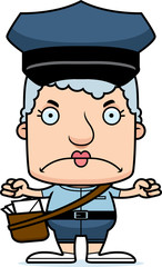 Cartoon Angry Mail Carrier Woman
