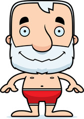 Obraz premium Cartoon Smiling Man Swimsuit
