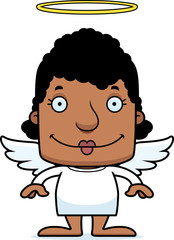 Cartoon Smiling Angel Woman