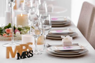 Beautiful served table for lesbian wedding