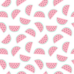 Stoffe zum Nähen Nahtlose Muster mit Wassermelone Stücke, wie von Hand gezeichnet-Vektor-illustration