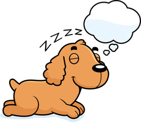 Cartoon Cocker Spaniel Dreaming