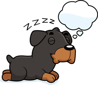 Cartoon Rottweiler Dreaming