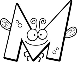 Cartoon Letter M Bug