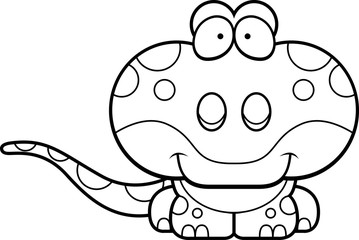 Cartoon Gecko Smiling