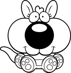 Cartoon Kangaroo Sitting