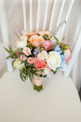 Sweet Bouquet of the Bride in a Chair