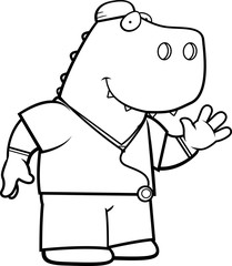 Cartoon Dinosaur Doctor