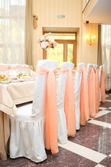 Wedding decoration in peach color
