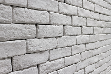 Obraz premium decoration of white misty brick wall for background or texture, loft style decoration