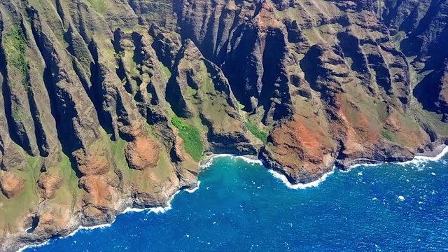 Aerial view of the Napali coast, Kauai, Hawaii