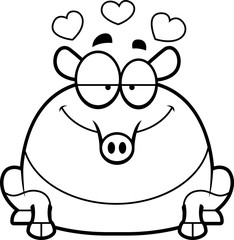 Cartoon Tapir in Love