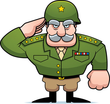 Cartoon Military General Salute