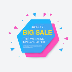Weekend sale banner, special offer
