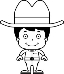 Cartoon Smiling Cowboy Boy