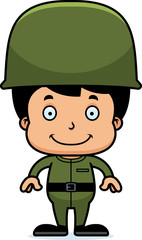 Cartoon Smiling Soldier Boy