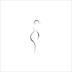 sexy curves woman vector line icon