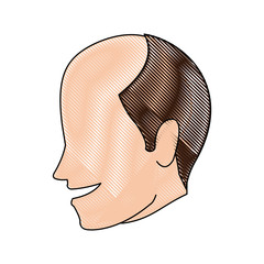 happy man wedding groom face profile vector illustration