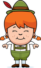 Smiling Cartoon Lederhosen Girl
