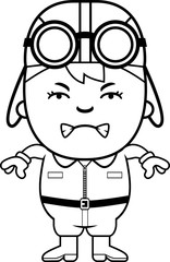 Fototapeta premium Angry Cartoon Pilot