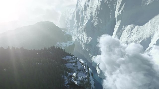 Mountains and Glacier