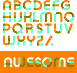 Geometric vector font