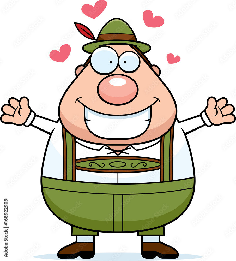 Canvas Prints cartoon lederhosen man hug