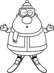 Confused Cartoon Skier