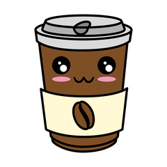 Coffee to go kawaii cute cartoon