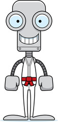 Cartoon Smiling Karate Robot
