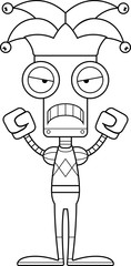 Cartoon Angry Jester Robot