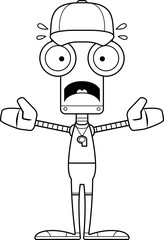 Cartoon Scared Coach Robot