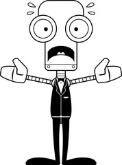 Cartoon Scared Groom Robot