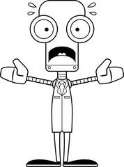 Cartoon Scared Scientist Robot