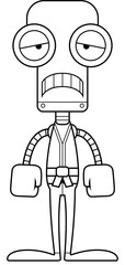 Fototapeta na wymiar Cartoon Sad Karate Robot