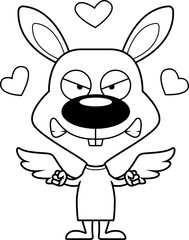 Cartoon Angry Cupid Bunny
