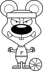 Cartoon Angry Basketball Player Mouse