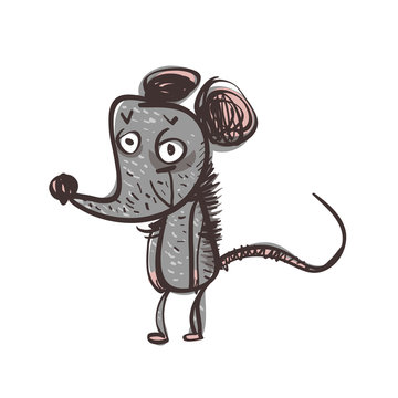Strange mouse. Vector illustration