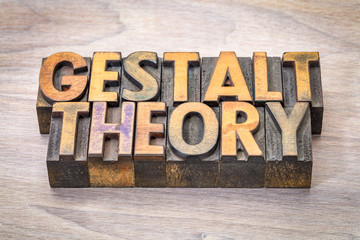 gestalt theory  word abstract in woodtype