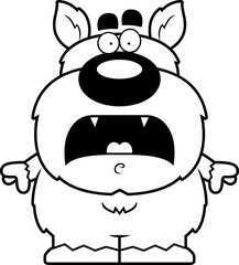 Scared Cartoon Werewolf