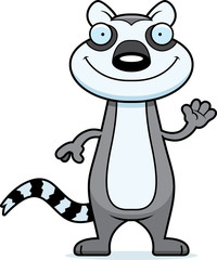 Cartoon Lemur Waving