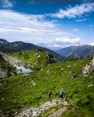 Fototapeta na wymiar Hiking in the Austrian Alps