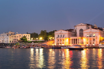 Beautiful architecture of Artillery Bay embankment, Sevastopol, Crimea
