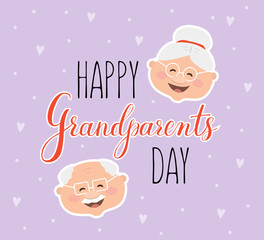 Vector greeting card Happy Grandparent Day