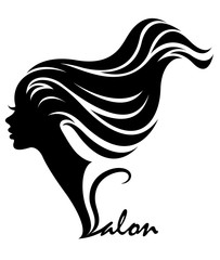 illustration vector of women silhouette icon, women face logo on white background