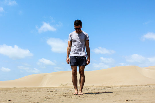 Single man lost in desert