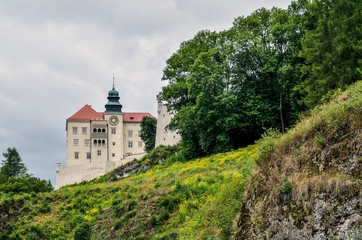 Fototapeta na wymiar Beautiful historic castle. Castle in Pieskowa Skala in Poland.