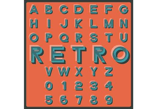 Retro Style Alphabet Set 1