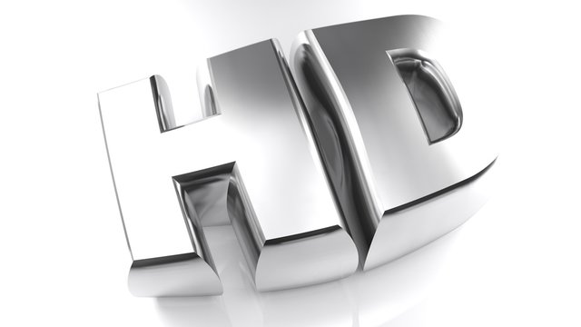 HD - High Definition in chromed letters